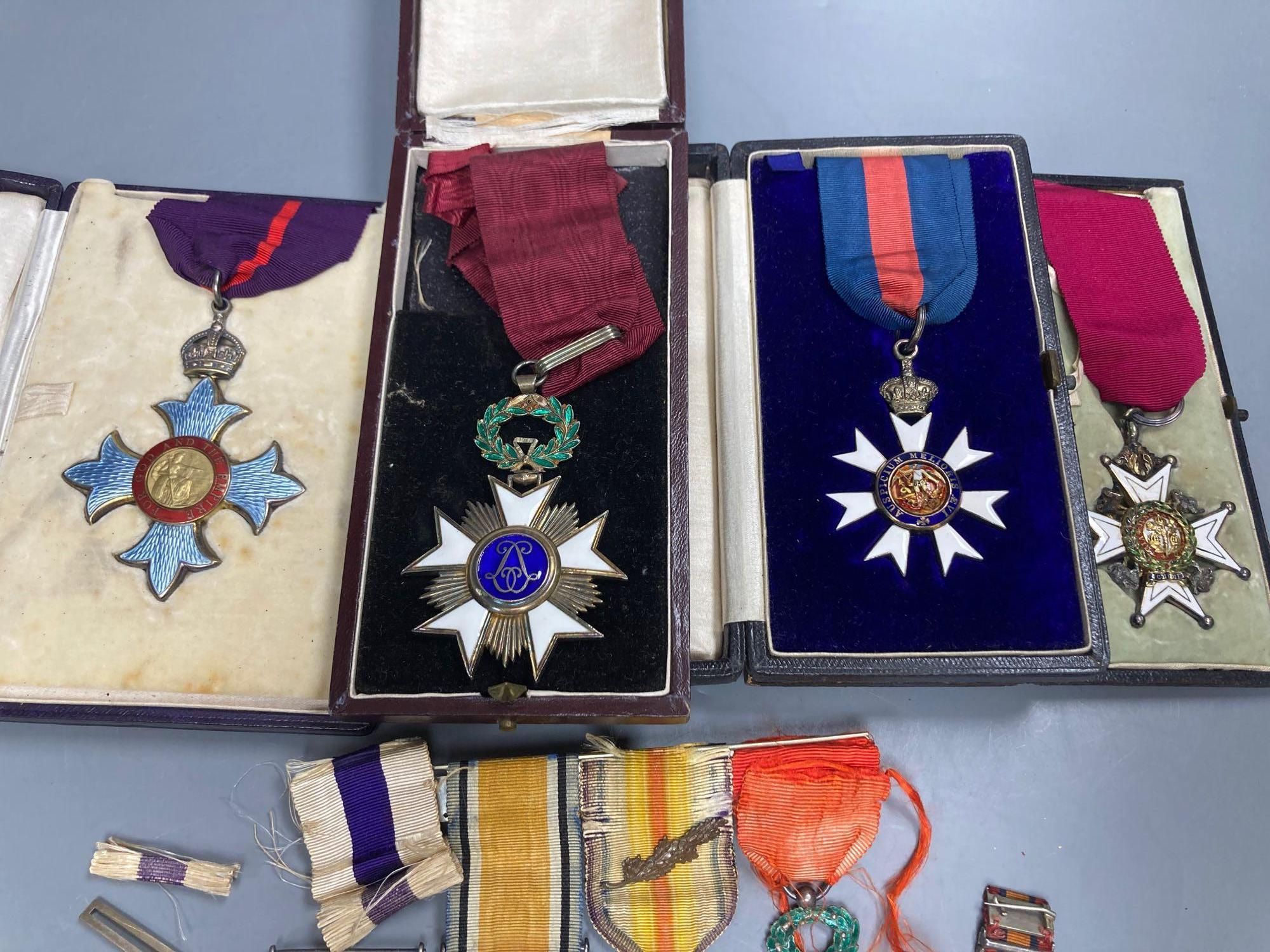 A WWI Military Cross group to Major Charles Harwood Manger, South Staffs Regiment, cased and un-named CBE Military, CB Military and CMG